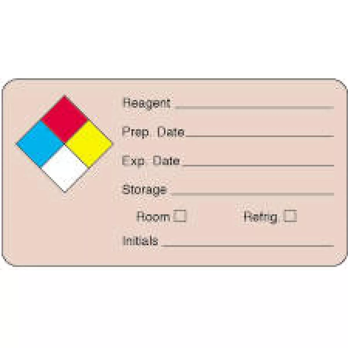 Hazard Label (Paper, Permanent) Reagent ___ 3" X 1 5/8" White - 1000 Labels Per Roll