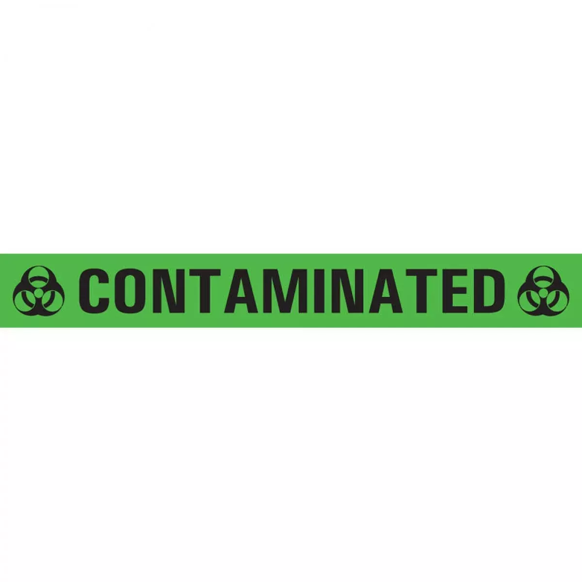 Hazard Tape (Removable) Contaminated 1/2" X 500" 125 Imprints Per Roll - Green