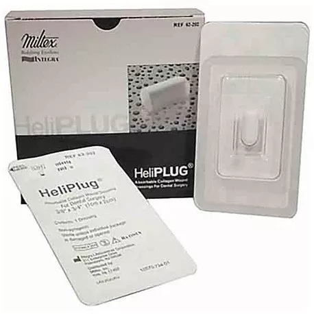 HeliPlug 3/8" x 3/4" Absorbable Collagen Wound Dressing, 10/Box