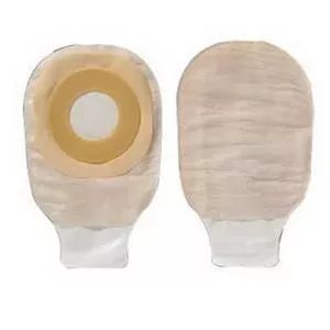 Hollister Premier One-Piece Drainable Mini Pouch, 1-1/2" Pre-Cut Flat Flextend Skin Barrier, Clamp Closure, Beige