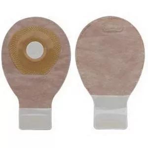 Hollister Premier One-Piece Drainable Mini Pouch 1-3/16" Pre-Cut Flat SoftFlex Skin Barrier, Filter, Integrated Closure, Beige