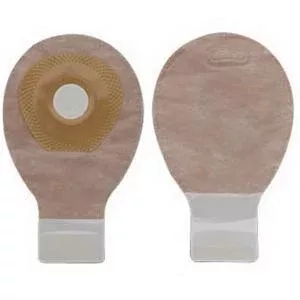 Hollister Premier One-Piece Drainable Mini Pouch 1-3/8" Pre-Cut Flat SoftFlex Skin Barrier, Filter, Integrated Closure, Beige