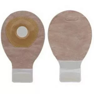 Hollister Premier One-Piece Drainable Mini Pouch 1" Pre-Cut Flat SoftFlex Skin Barrier, Filter, Integrated Closure, Beige