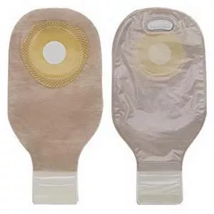 Hollister Premier One-Piece Drainable Pouch 1" Pre-Cut Flat SoftFlex Skin Barrier, Filter, Integrated Closure, Beige