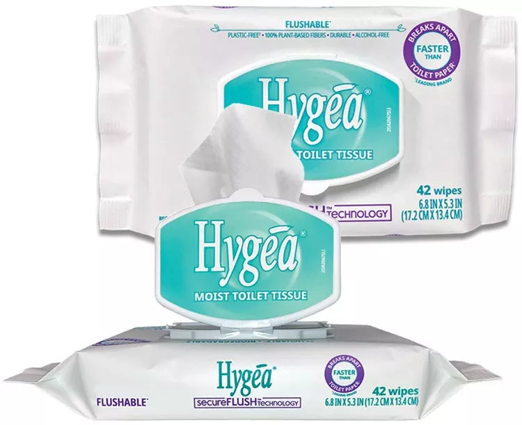 Hygea Moist Toilet Tissue Flushable Wipes