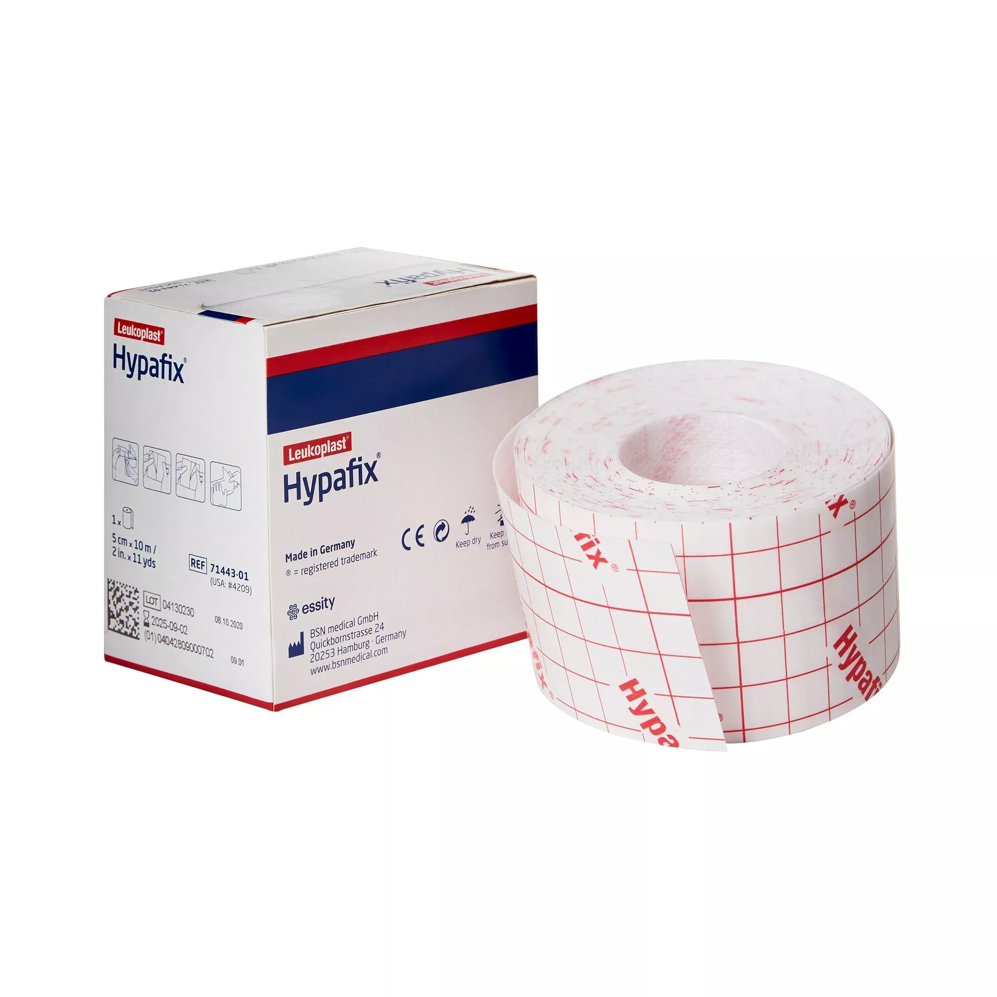 Hypafix Nonwoven Dressing Retention Tape, 2 Inch x 10 Yard, White