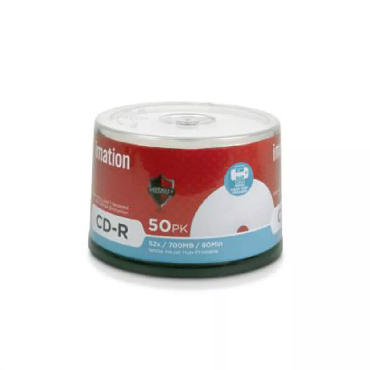 Imation Cd-R 80Min, 52X Inkjet White 700Mb - 50 Per Pack
