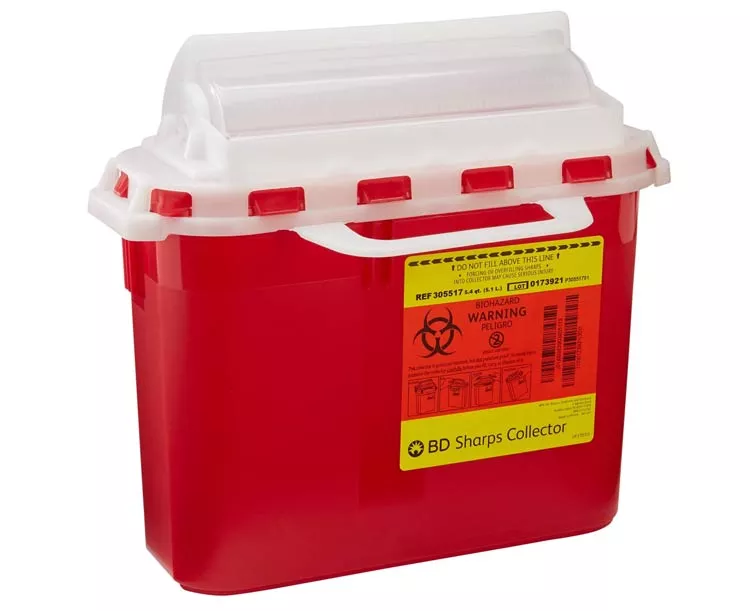 IN-ROOM Sharps Container, 5 Quart with Sharpstar Lid
