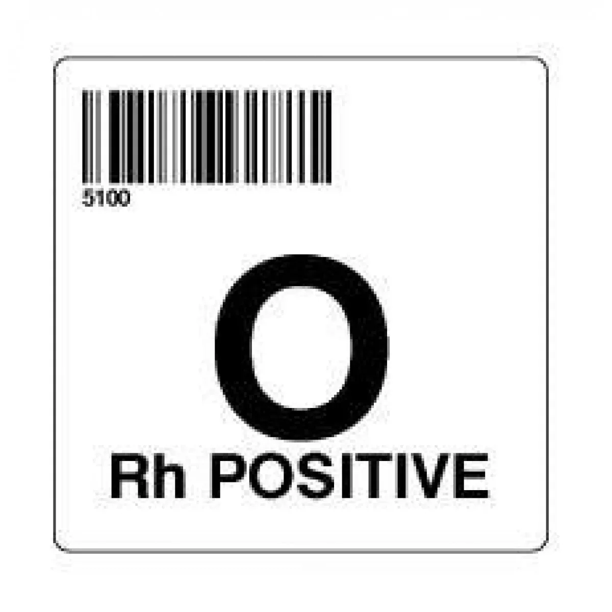 Isbt 128 Label (Synthetic, Permanent) "O Rh Positive'' 2" X 2" White - 500 Per Roll