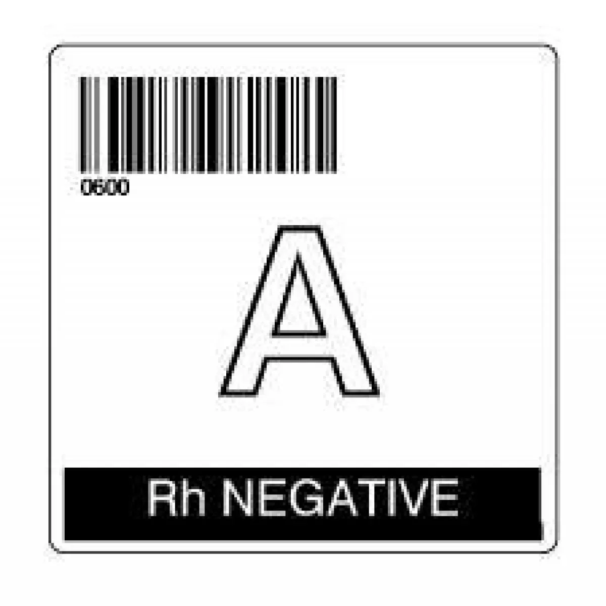 Isbt 128 Label (Synthetic, Permanent) "A Rh Negative'' 2" X 2" White - 500 Per Roll