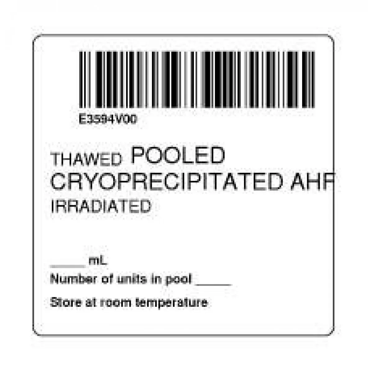 Isbt 128 Label (Synthetic, Permanent) "Thawed Pooled'' 2" X 2" White - 500 Per Roll