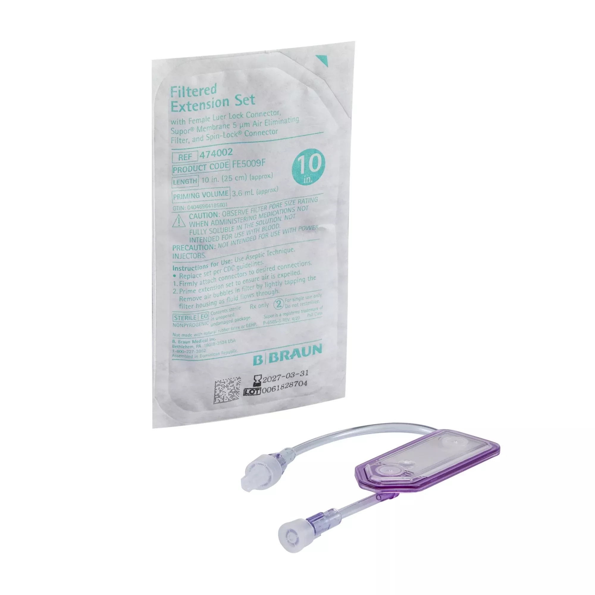 IV Extension Set 10 Inch Tubing With Filter Sterile