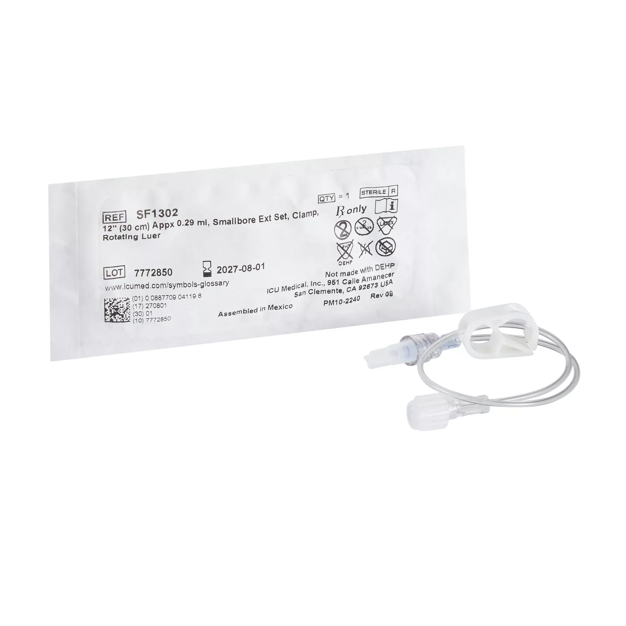 IV Extension Set ICU Small Bore 12 Inch Tubing