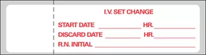 Iv Label Paper Permanent I.V. Set Change 1" Core 3" X 3/4" White 1000 Per Roll