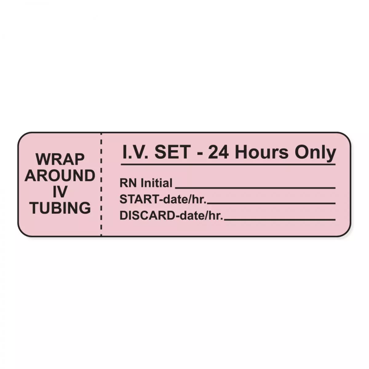 Iv Label Paper Permanent Wrap Around Iv 1" Core 3" X 15/16" Pink 1000 Per Roll