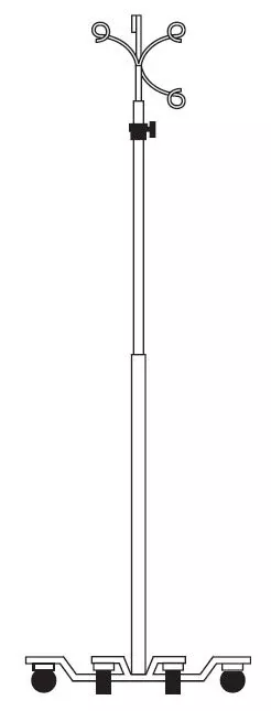 IV Stand Piggyback Hook 6 Caster