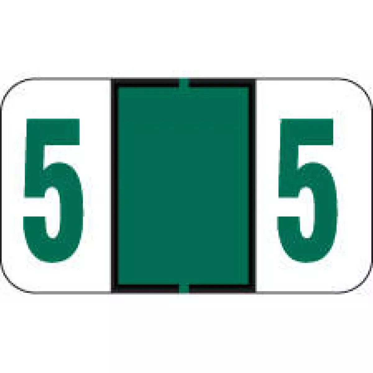 Jeter Compatible 6100 Color Code Label Numeric "5" 1 5/8" X 15/16" Dark Green Permanent - 500 Per Roll
