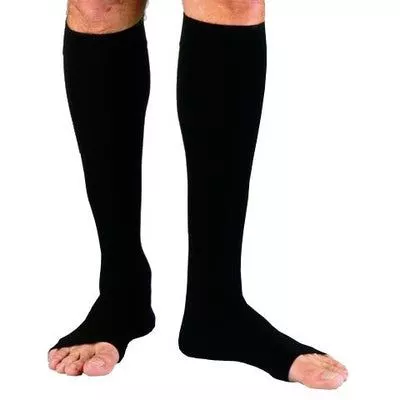 Jobst Men's 20-30 mmHg Open Toe Knee High Compression Socks, Black