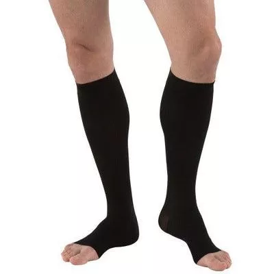 Jobst Men's 30-40 mmHg Open Toe Knee High Compression Socks, Black