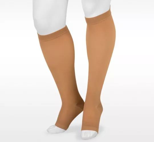 Juzo Basic 4411AD Open Toe 20-30 mmHg Knee High Compression Socks, Beige