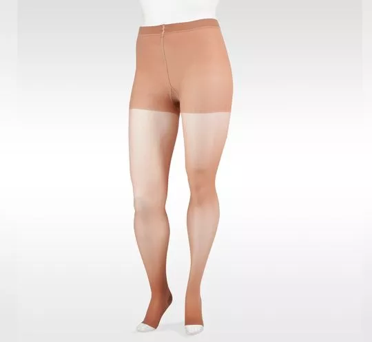 Juzo Naturally Sheer 30-40 mmHg Compression Pantyhose, Open Toe