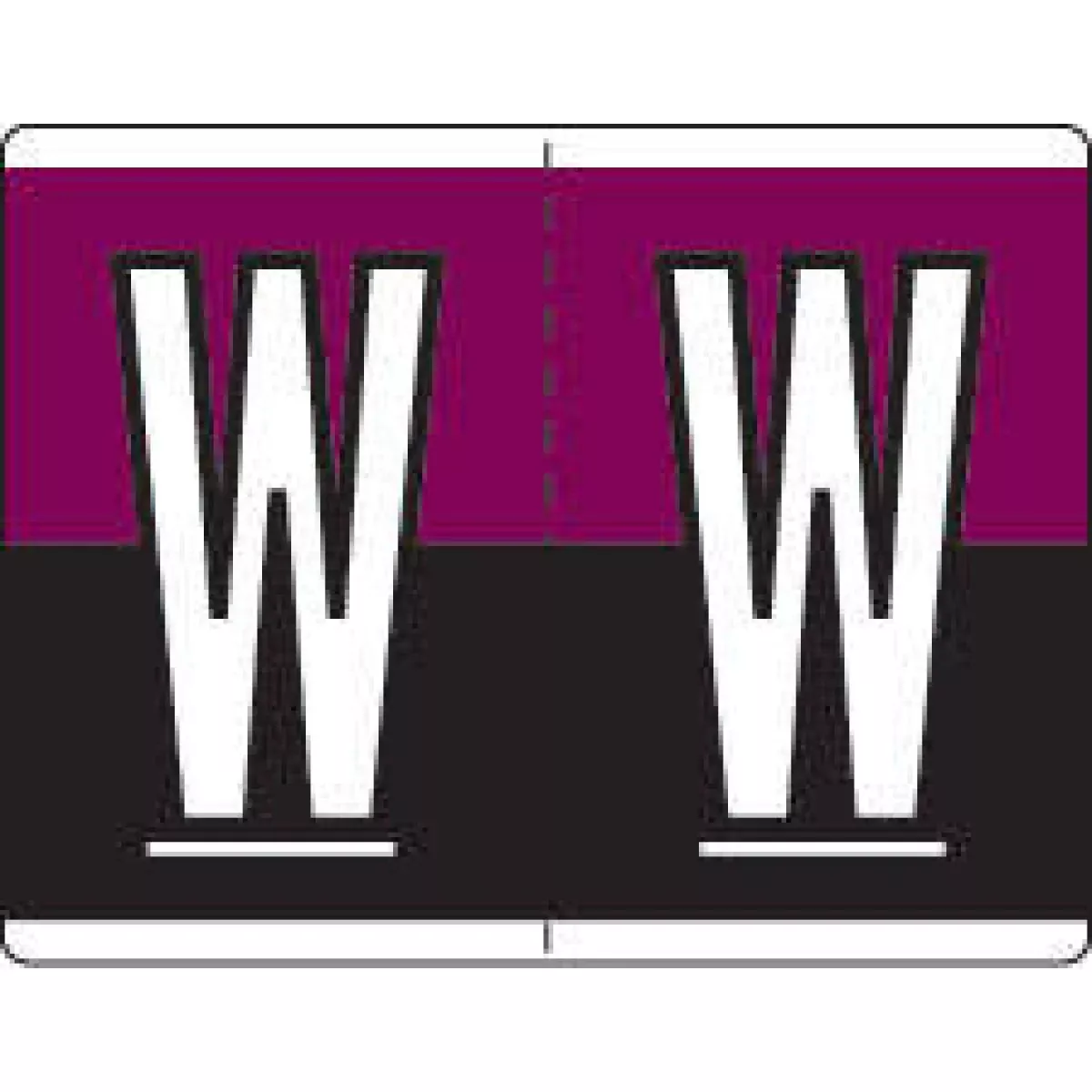Kardex Compatible 1550 Color Code Label Alpha "W" 1 5/8" X 1 1/4" Purple And Black Permanent - 500 Per Roll