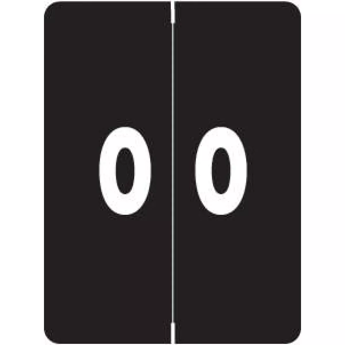 Kardex Compatible Color Code Label Numeric "0" 1 1/2" X 2" Black Permanent - 500 Per Roll