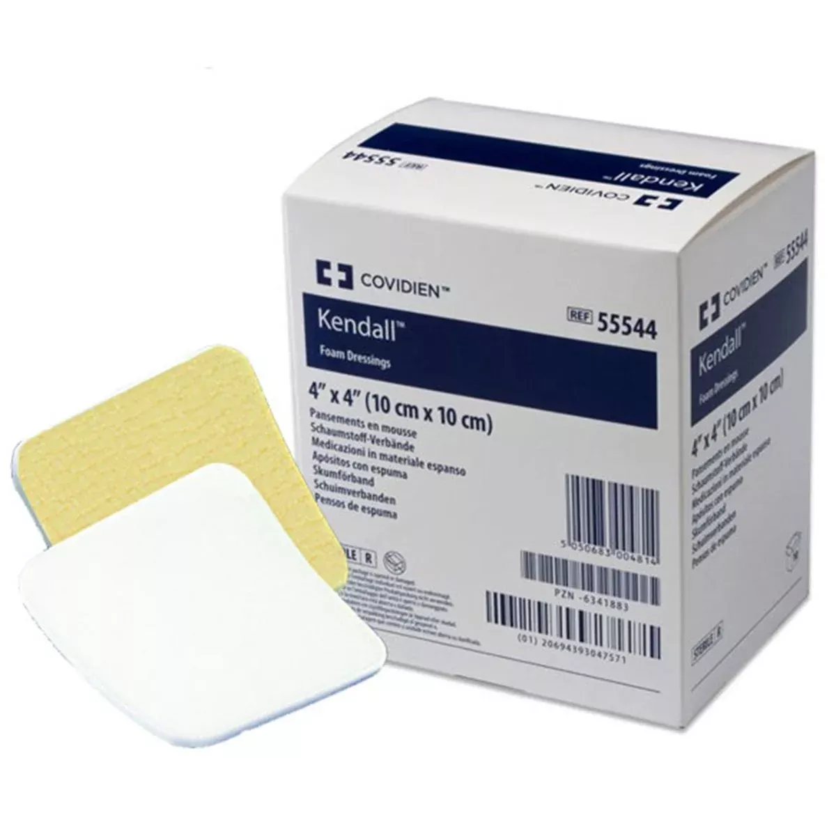 Kendall Adhesive with Border Foam Dressing, 4 x 4 Inch