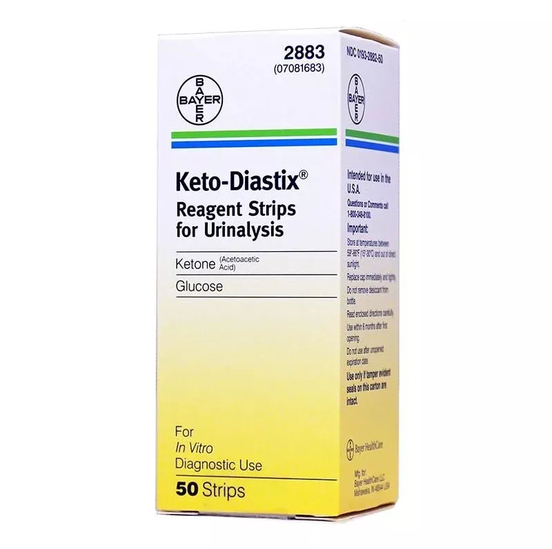 Keto-Diastix Reagent Test Strip, Glucose and Ketone - Box of 50