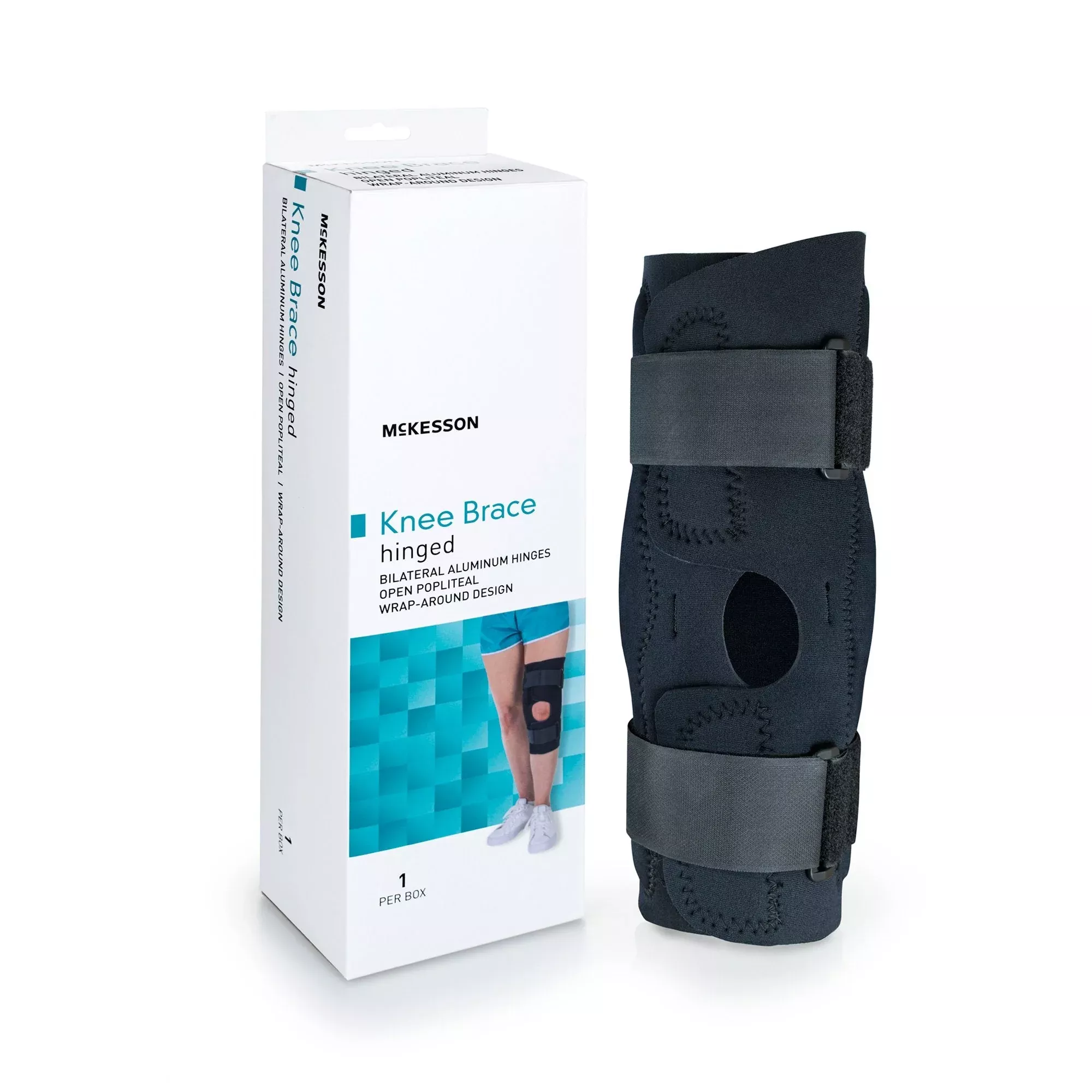 Knee Brace McKesson Large Wraparound / Hook and Loop Strap Closure with D-Rings 20-1/2 to 23 Inch Circumference Left or Right Knee #155-81-82397