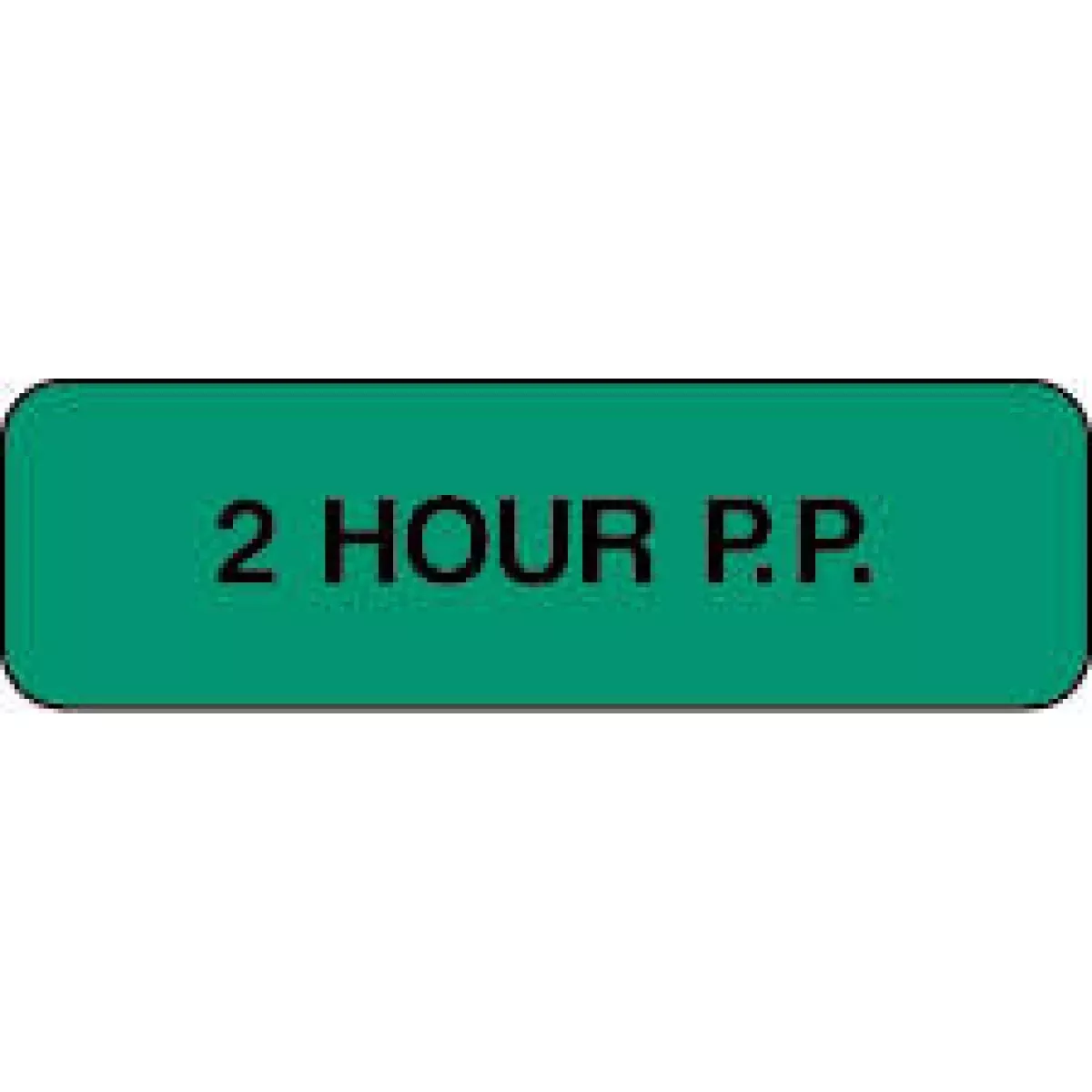 Lab Communication Label (Paper, Permanent) 2 Hour P.P. 1 1/4" X 3/8" Green - 1000 Per Roll
