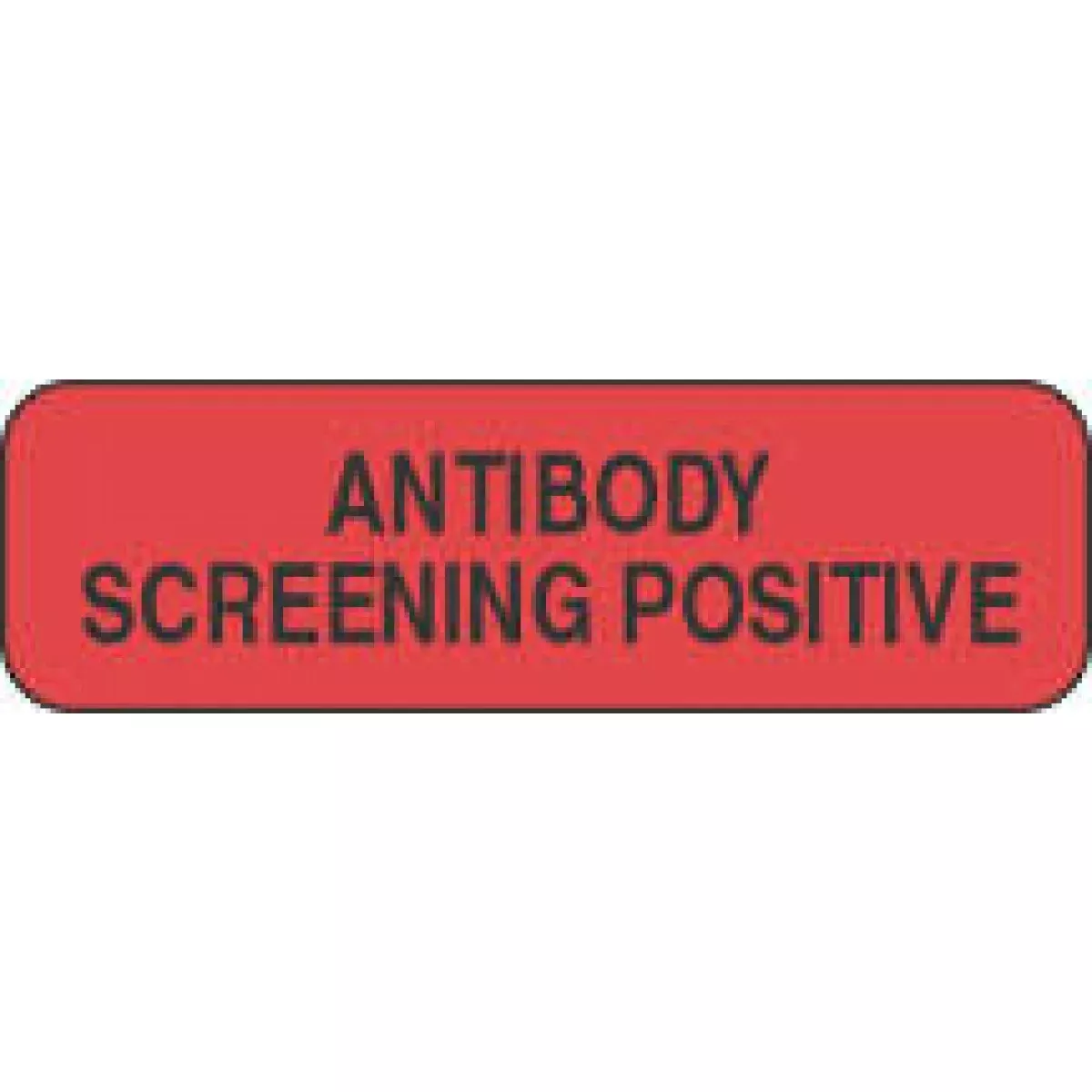 Lab Communication Label (Paper, Permanent) Antibody Screening 1 1/4" X 3/8" Fluorescent Red - 1000 Per Roll