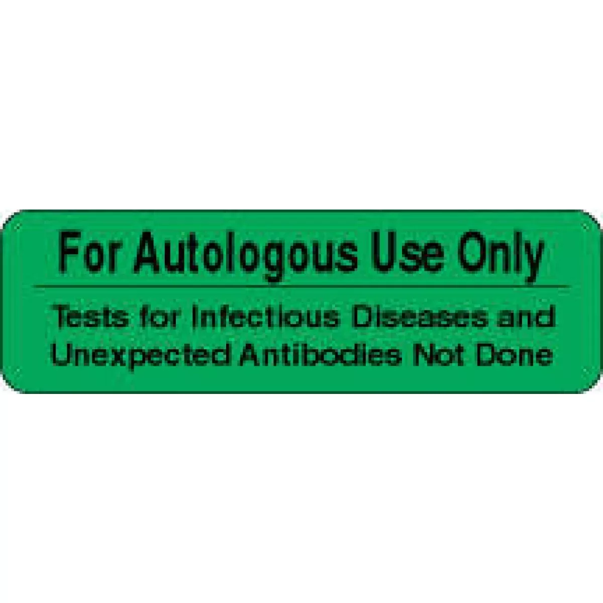 Lab Communication Label (Paper, Permanent) For Autologous Use 2 7/8" X 7/8" Fluorescent Green - 1000 Per Roll