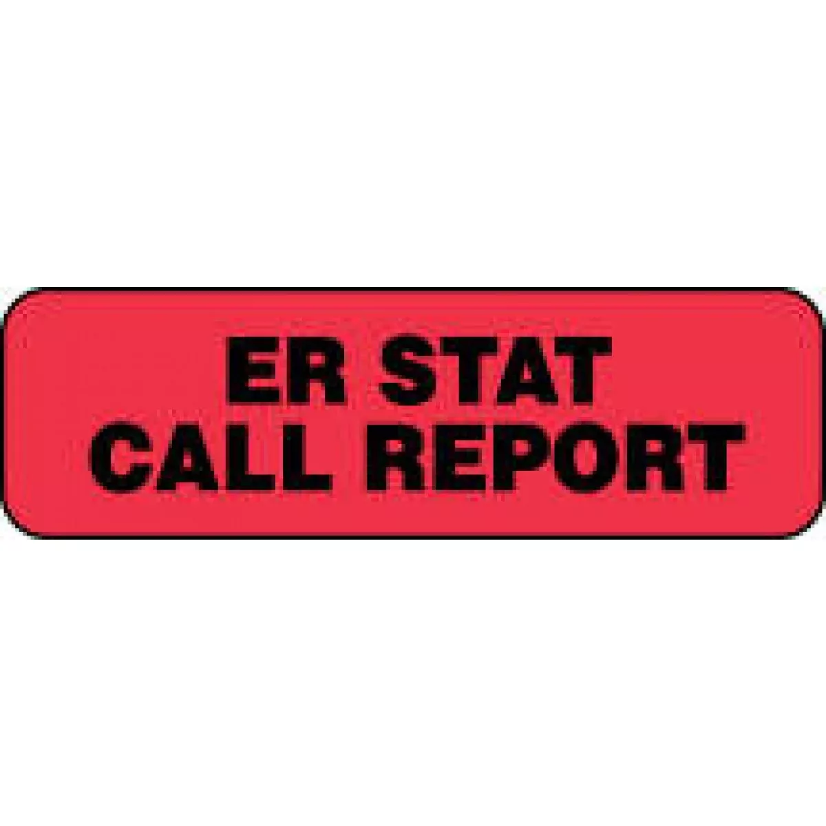 Lab Communication Label (Paper, Permanent) Er Stat Call Report 1 1/4" X 3/8" Fluorescent Red - 1000 Per Roll