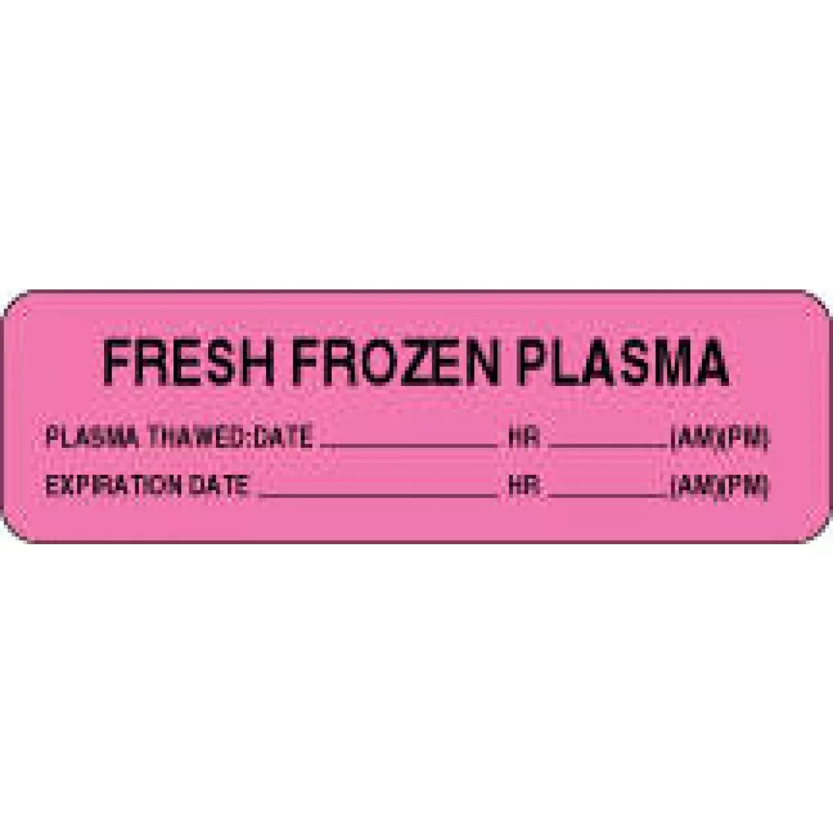 Lab Communication Label (Paper, Permanent) Fresh Frozen Plasma 2 7/8" X 7/8" Fluorescent Pink - 1000 Per Roll