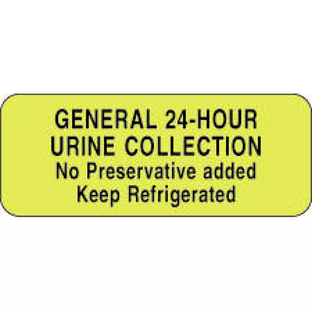 Lab Communication Label (Paper, Permanent) General 24-Hour 2 1/4" X 7/8" Fluorescent Yellow - 1000 Per Roll