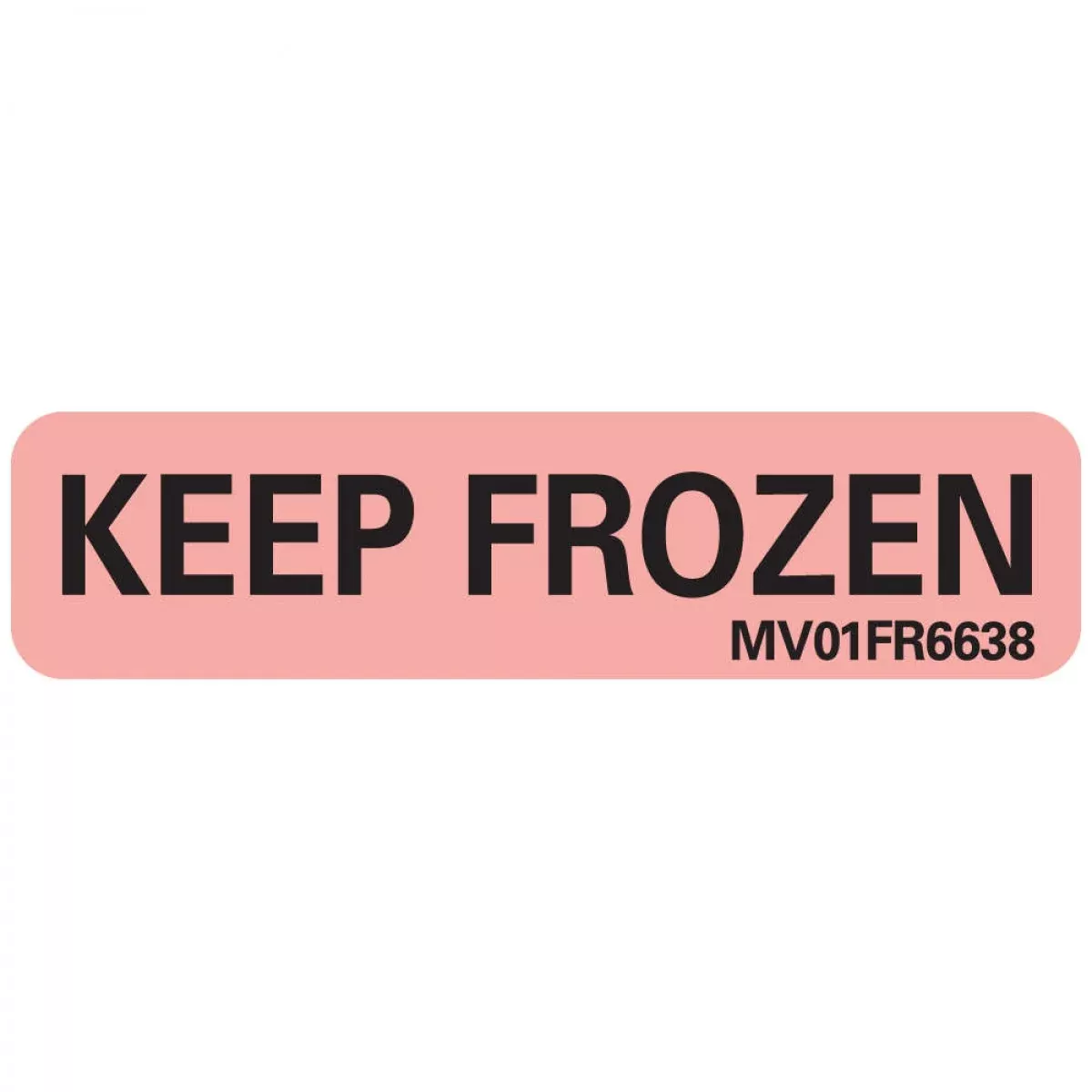 Lab Communication Label (Paper, Permanent) Keep Frozen 1 1/4" X 5/16" Fluorescent Red - 760 Per Roll