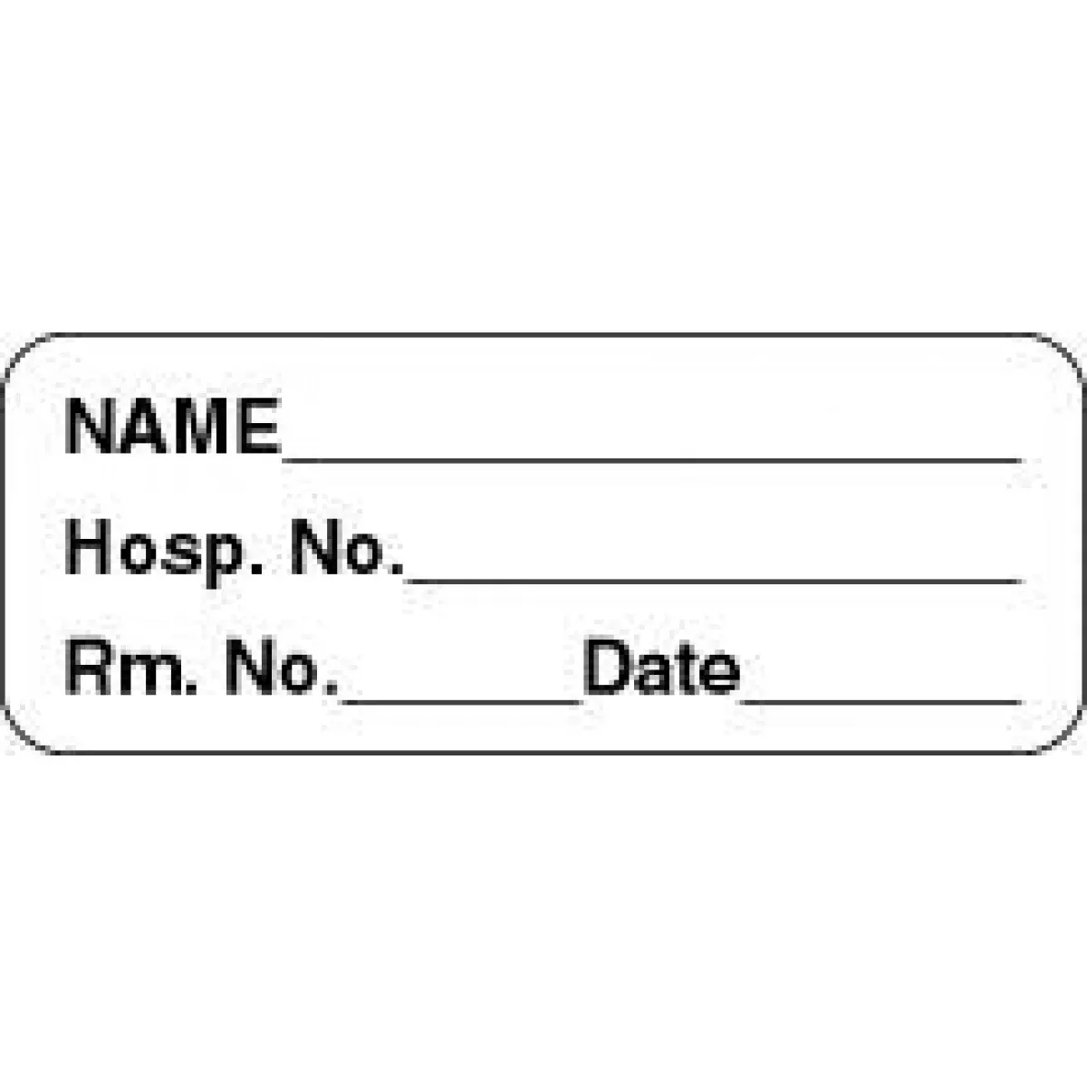 Lab Communication Label (Paper, Permanent) Name___ Hosp. 2 1/4" X 7/8" White - 1000 Per Roll