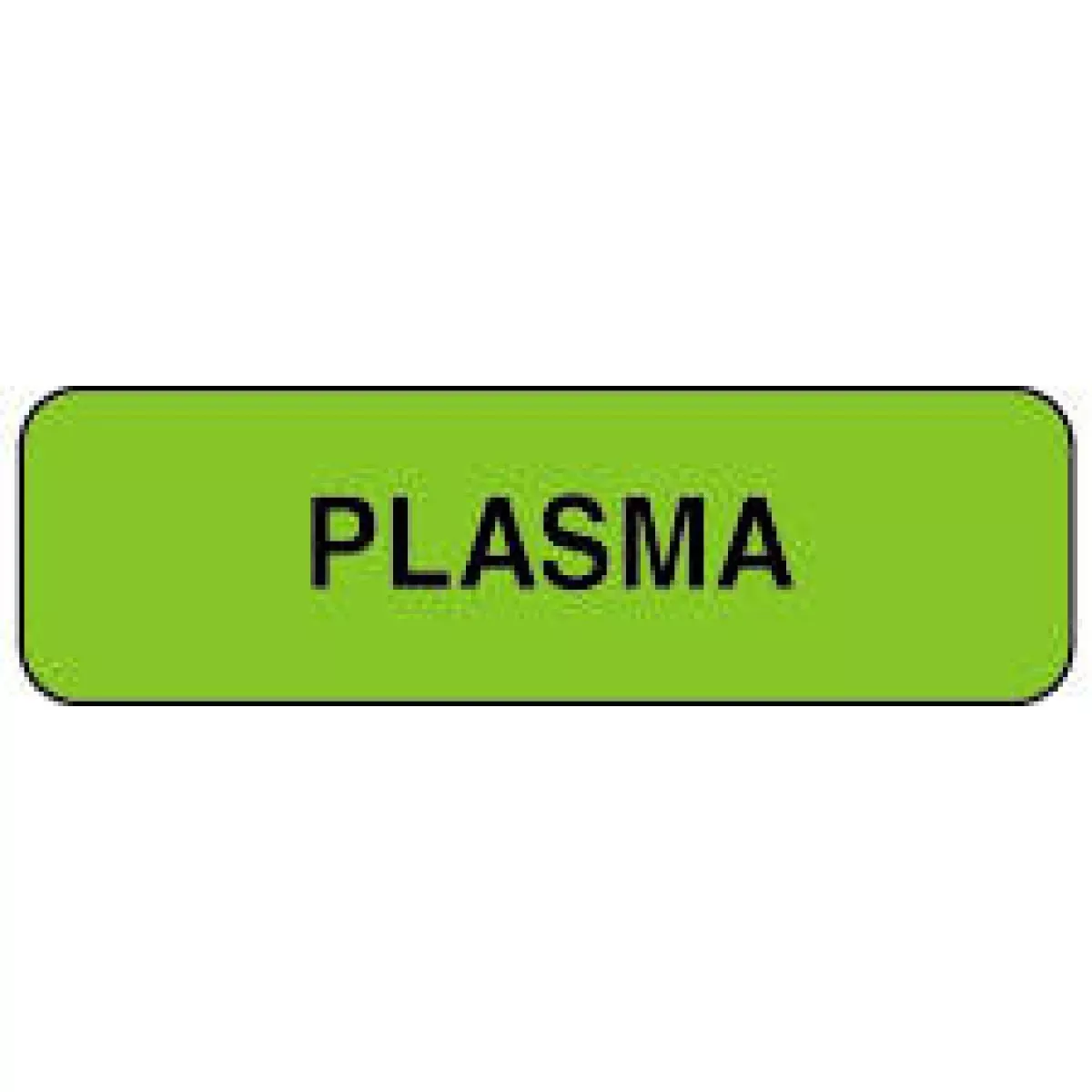 Lab Communication Label (Paper, Permanent) Plasma 1 1/4" X 3/8" Fluorescent Green - 1000 Per Roll