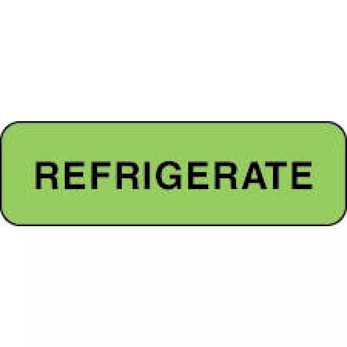 Lab Communication Label (Paper, Permanent) Refrigerate 1 1/4" X 3/8" Fluorescent Green - 1000 Per Roll