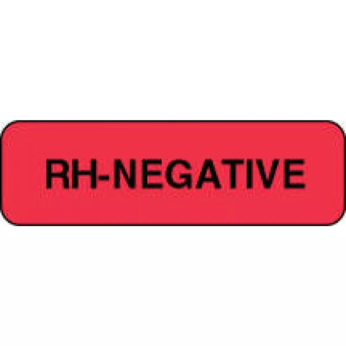 Lab Communication Label (Paper, Permanent) Rh-Negative 1 1/4" X 3/8" Fluorescent Red - 1000 Per Roll