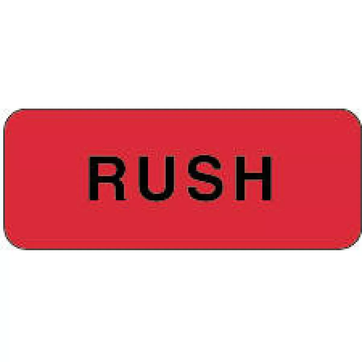 Lab Communication Label (Paper, Permanent) Rush 2 1/4" X 7/8" Fluorescent Red - 1000 Per Roll
