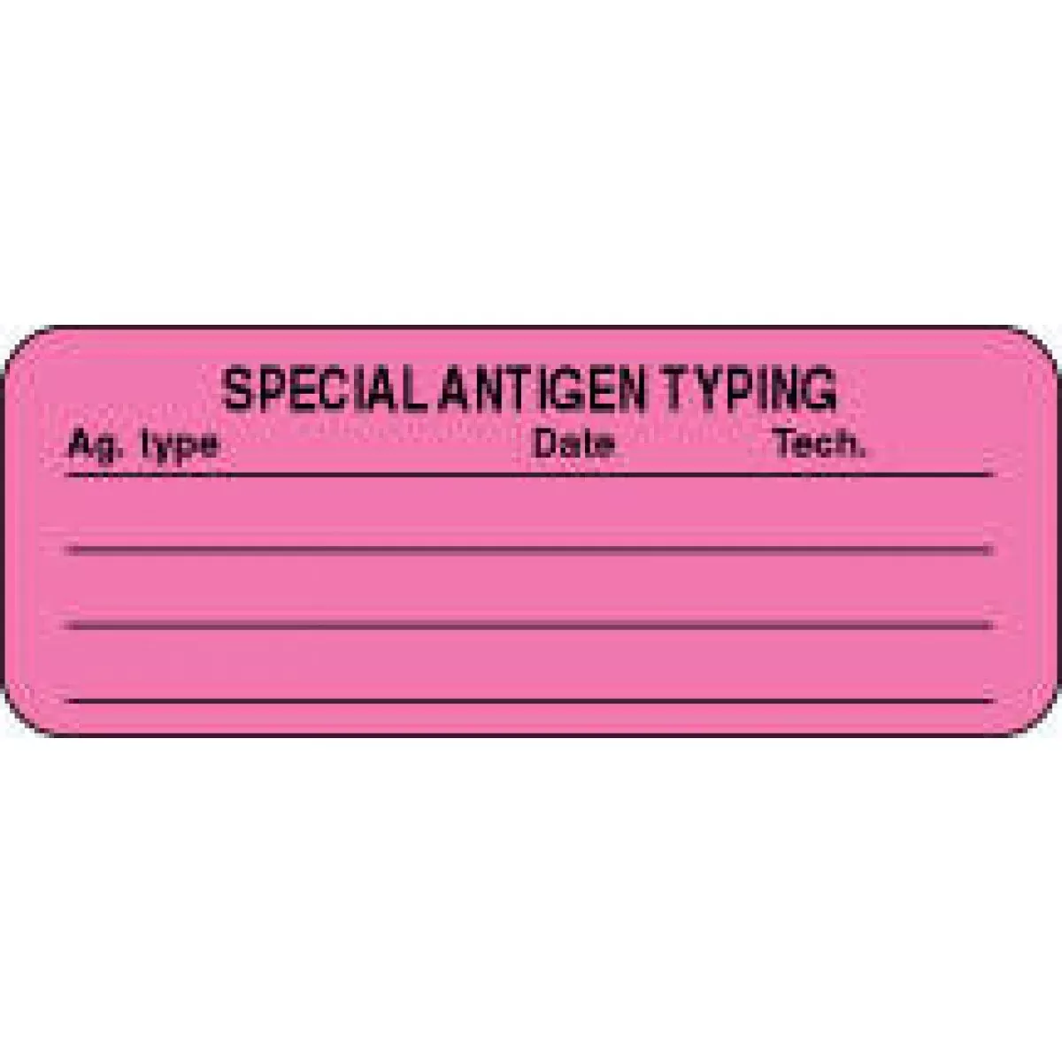 Lab Communication Label (Paper, Permanent) Special Antigen 2 1/4" X 7/8" Fluorescent Pink - 1000 Per Roll