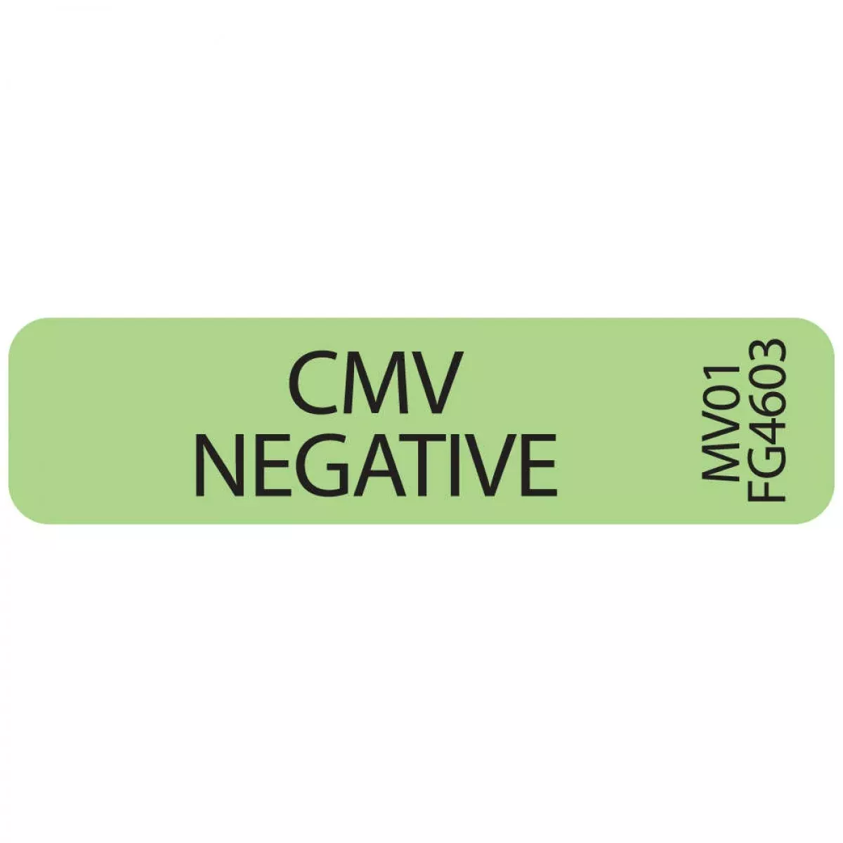 Lab Communication Label (Paper, Removable) Cmv Negative 1 1/4" X 5/16" Fluorescent Green - 760 Per Roll