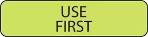 Lab Communication Label (Paper, Removable) Use First 1 1/4" X 5/16" Fluorescent Chartreuse - 760 Per Roll