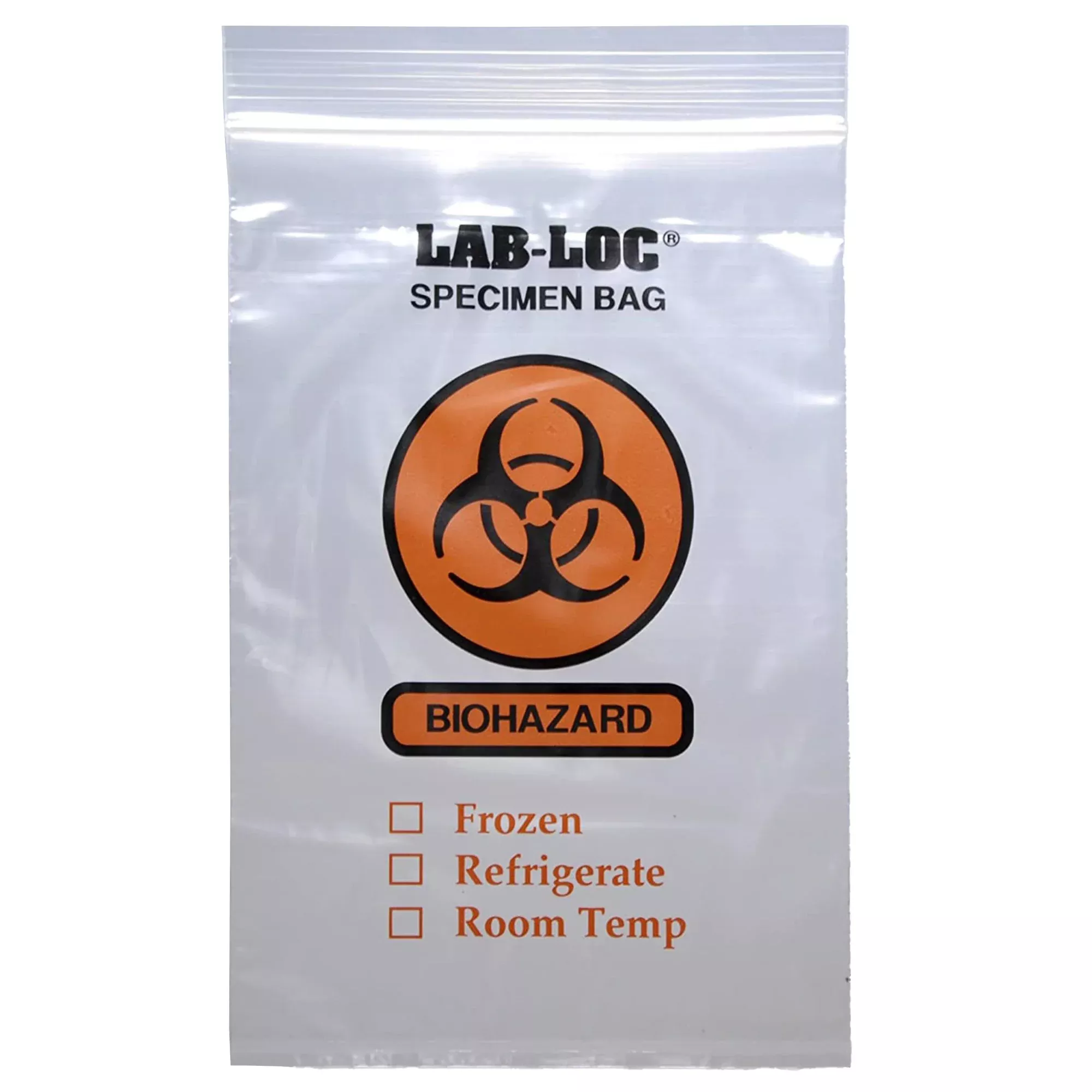 Lab-Loc Specimen Transport Bag with Document Pouch, Zip Closure, 6 x 9 Inch