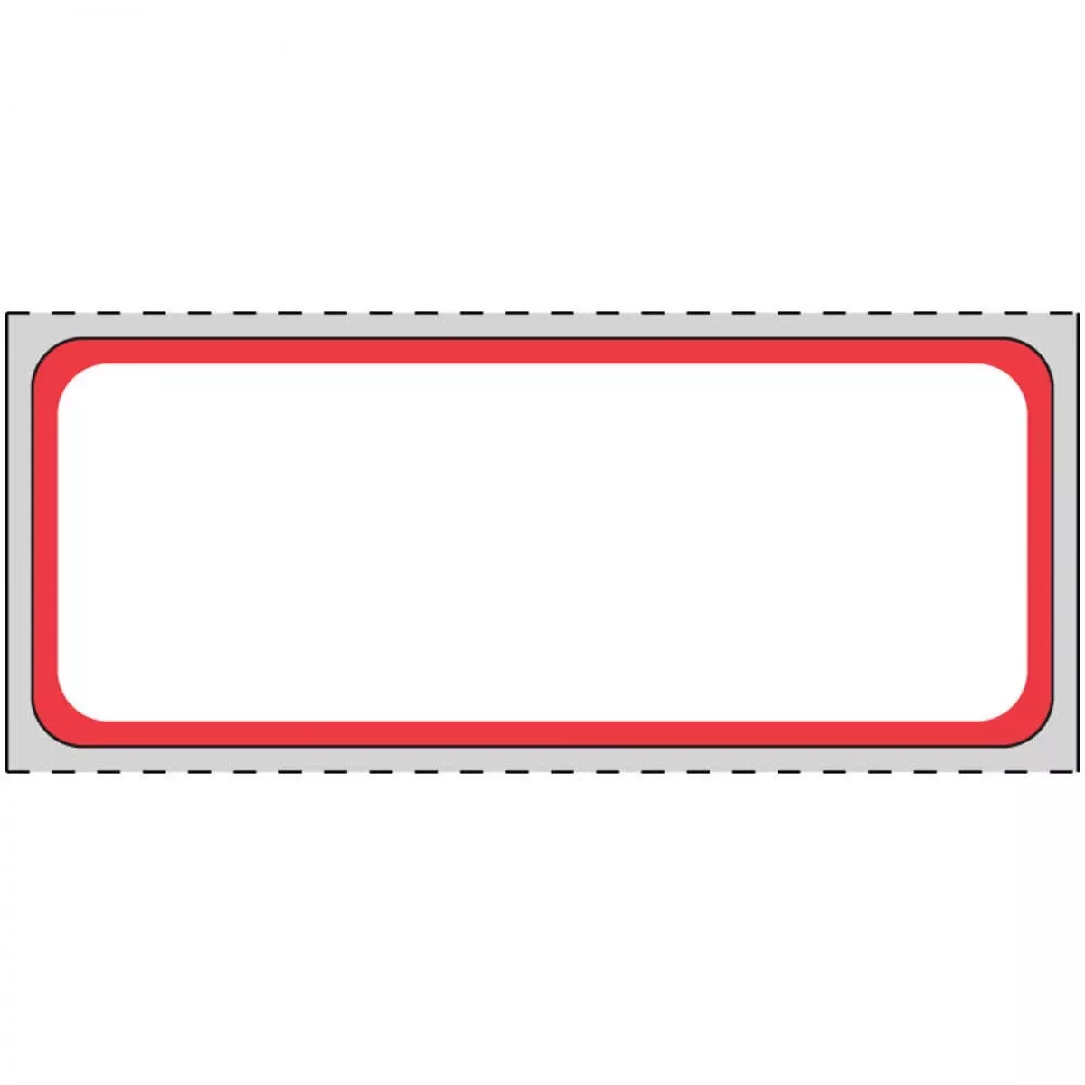 Label Direct Thermal Ir Paper Permanent 1" Core 2 1/2" X 1 White With Red 1300 Per Roll, 8 Rolls Per Case