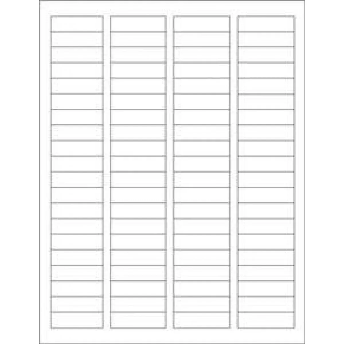Label Laser Paper Permanent 4 1 3/4" X 1/2" White 80 Per Sheet, 100 Sheets Per Package