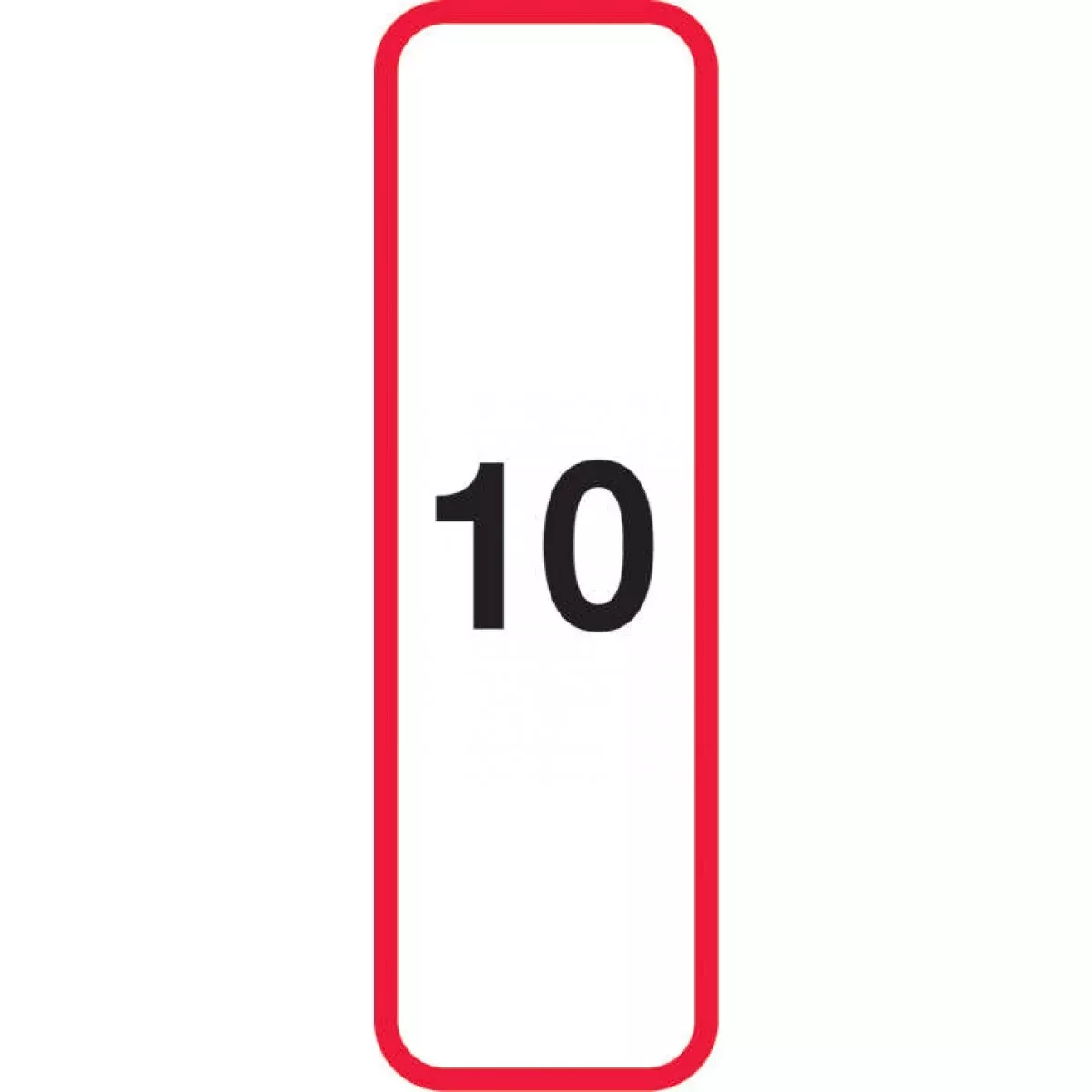 Label Paper Permanent 10 1 1/4" X 3/8" White With Red 1000 Per Roll