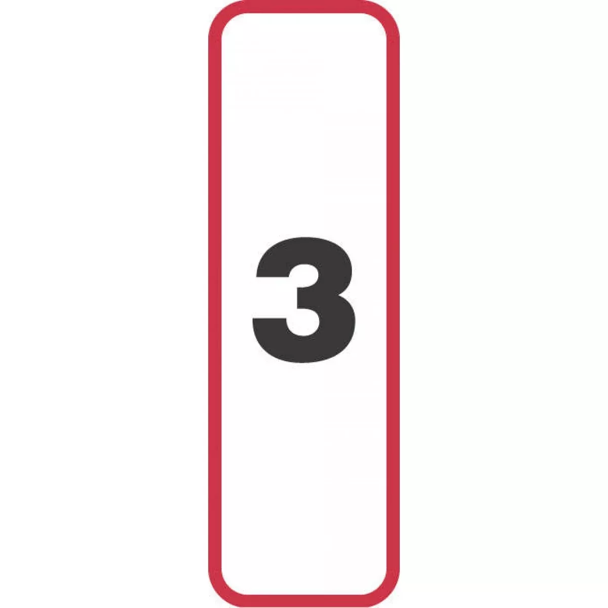 Label Paper Permanent 3 1 1/4" X 3/8" White With Red 1000 Per Roll